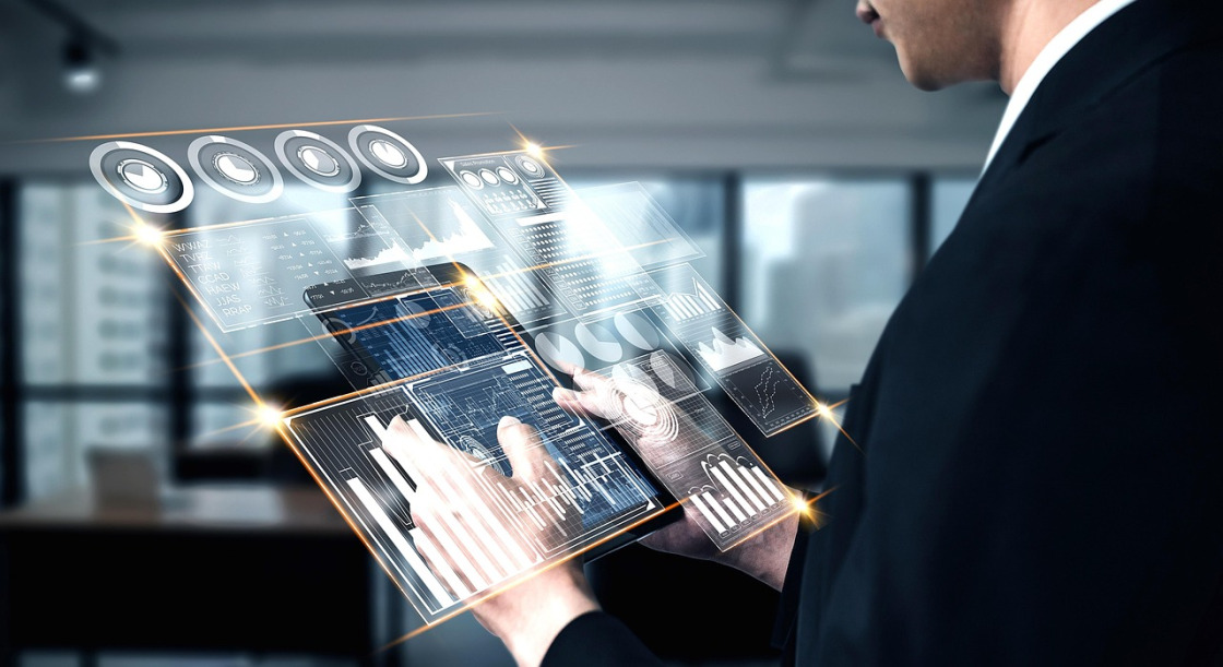 futuristic ai interface technology analysis hologram computing